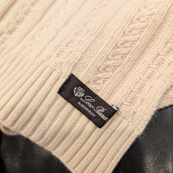 Loro Piana Beige Wool Blend Knitwear Set Hat + Scarf - Picture 3 of 5